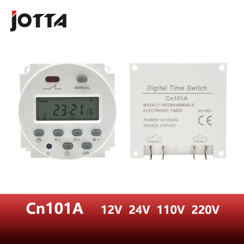 Interruptor de tiempo CN101A LCD, 12V, 24V, 110V, 220V, relé de tiempo, farola, fuente de alimentación, temporizador, sin caja a prueba de agua ► Foto 1/5