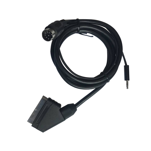 Cable av scart de doble canal, niquelado para SEGA Genesis 1, enchufe de 3,5mm, 1,8 metros ► Foto 1/6