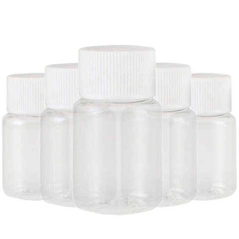 100 Uds recargable de plástico PET sello botellas de 15ml 20ml 30ml 50ml frascos de reactivo de tienda de contenedor de tapa de rosca de plástico 100 Uds ► Foto 1/6