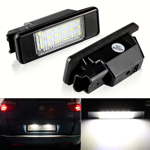 2 uds luz LED de matrícula para Peugeot 106, 1007, 207, 307, 3008, 406, 407, 607 para citroen C2 C3 C4 C5 C6 C8 DS3 licencia lámpara con forma de número ► Foto 1/6