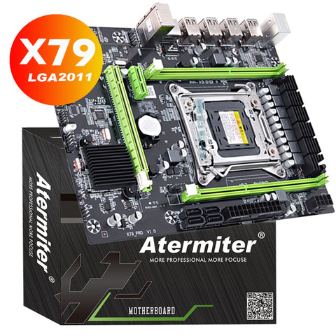 Placa base Atermiter X79 Pro placa base LGA 2011 USB 2.0 SATA2 compatible con memoria REG ECC memoria ram ddr3 PC3 DDR3 Xeon E5 procesador mini pc para juegos mini pc gaming ► Foto 1/3