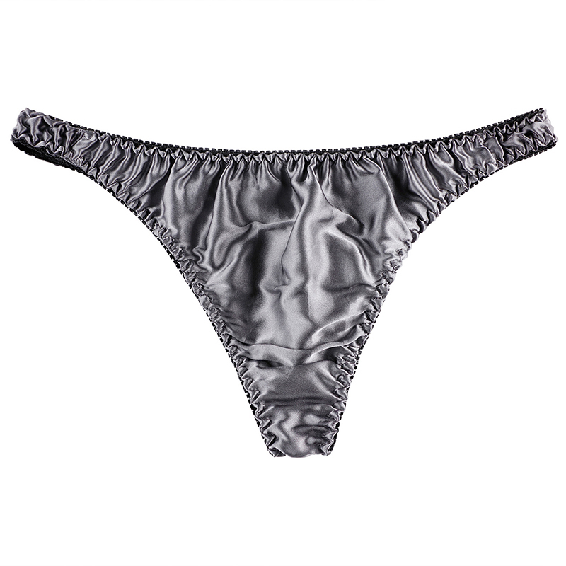 Calzoncillos de hombre de moda de tiro bajo Sexy Color sólido Tanga transpirable Mulberry seda ropa interior masculina calzoncillos de seda Mulberry ► Foto 1/6