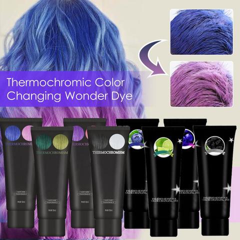 Tinte termocromático para el cabello, tinte cambiante de Color gris, crema para el cabello, sensor térmico, cambio de Color de pelo cera, estilismo para el cabello ► Foto 1/6