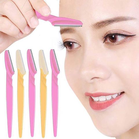 Recortador de cejas portátil para mujer, afeitadora de cejas, moldeador de cejas, herramienta de modelado, tijeras, utensilio para eliminar el vello Facial, maquillaje, 3/10 Uds. ► Foto 1/6