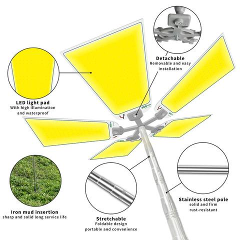 Linterna portátil para acampar, luces LED de cinco luces para pesca nocturna al aire libre, equipo de iluminación, Bombilla recargable, luces de viaje en carretera ► Foto 1/6