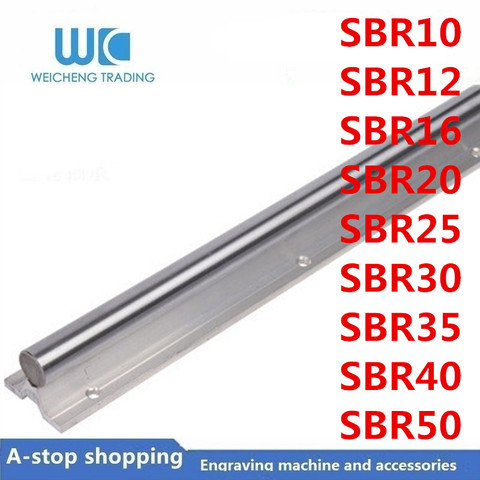 Barra de guía lineal SBR10/12/20/25/30 SBR16, 1 unidad, 12/16/20/25/30/35/40/50mm, varilla de eje de carril lineal de 100-1150mm, Compatible con pieza CNC ► Foto 1/6