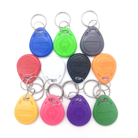 100 Uds RFID 125KHz 11 Color TK4100 etiqueta RFID mandos de proximidad etiqueta clave Fob tarjeta RFID para Control de acceso tiempo de asistencia ► Foto 1/6