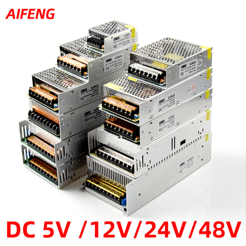 Fuente de alimentación conmutada de 12v, 24v, 48v, 5v, 1a, 2a, 3a, 5a, 10a, 15a, 20a, adaptador de transformador de iluminación ► Foto 1/6