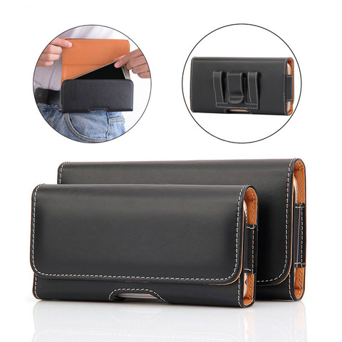 Bolsa del teléfono móvil Universal para hombre, riñonera pequeña, delgada, con Clip para cinturón, de cuero, gran oferta ► Foto 1/6