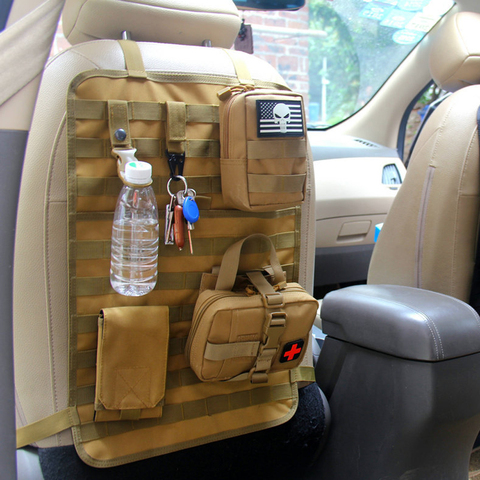 Molle-bolsa organizadora multifunción para asiento de coche, mochila para asiento 1000D, para caza al aire libre, accesorios tácticos, bolsa de almacenamiento ► Foto 1/6