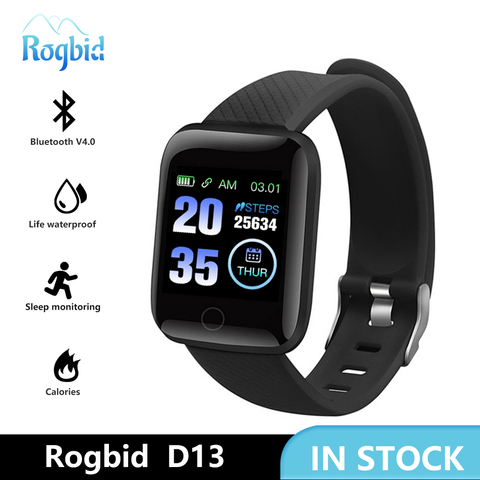 Reloj inteligente deportivo para hombre y mujer, pulsera con control del ritmo cardíaco, resistente al agua, para Android iOS Rogbid D13 116 plus ► Foto 1/6