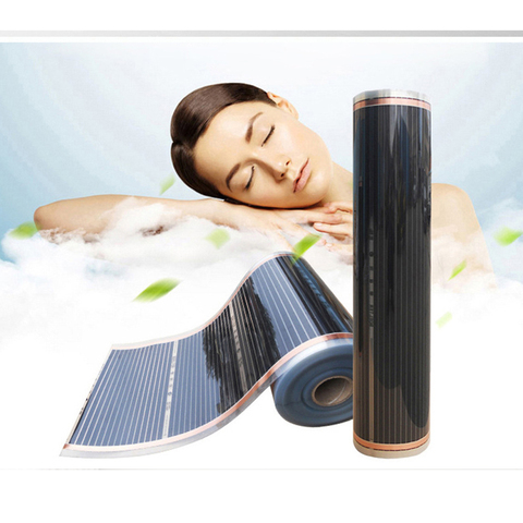 Calefacción de suelo infrarroja saludable, película de calentamiento de carbono, suelo caliente eléctrico de 220V, 50CM de ancho, 220W/m2 ► Foto 1/1