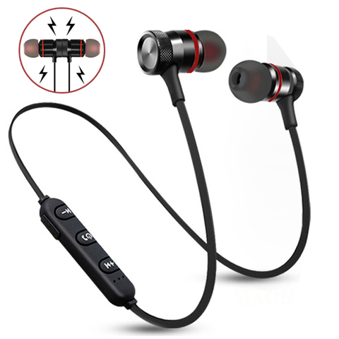 Auriculares inalámbricos con Bluetooth 5,0, cascos HIFI con banda para el cuello, estéreo deportivo, con micrófono, para todos los teléfonos inteligentes ► Foto 1/6