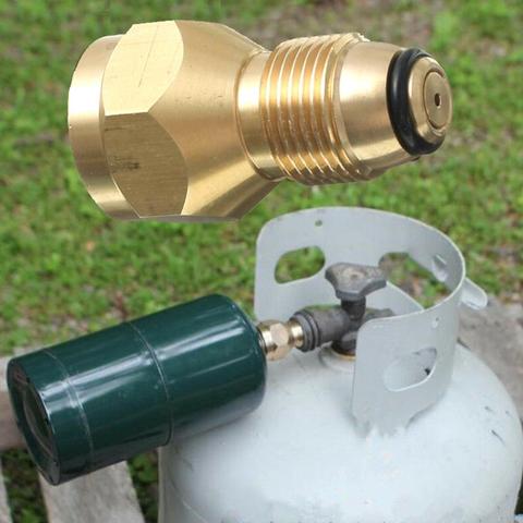 Adaptador de latón para recarga de propano al aire libre LP Gas 1 Lb cilindro tanque acoplador conector nuevo Chic ► Foto 1/6