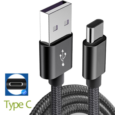 Cable de carga USB tipo C de 1M para Nokia 8,1, X7, 7,1, 6,1, X6, 5,1, X5, 7 plus, 8, Sirocco, 9, ZTE, nubia X, Z18, mini Axon 9 Pro ► Foto 1/6