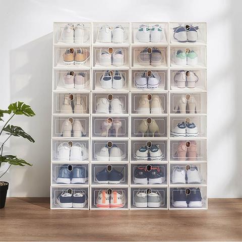Caja de zapatos transparente de doble capa, organizador de calzado a prueba de polvo ► Foto 1/6