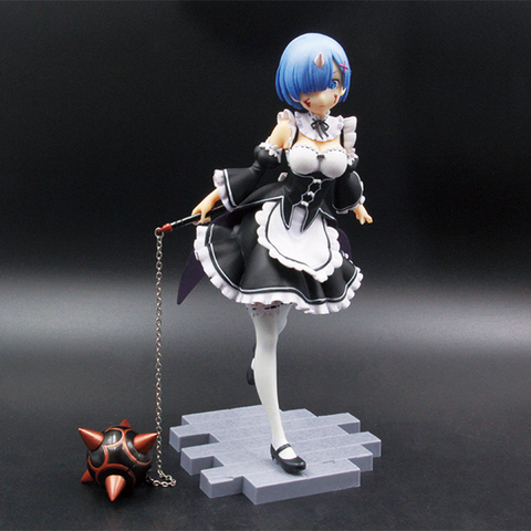 Bonito Anime Re: La vida en un mundo diferente de zero Rem con martillo Ver. Maid. Figura de acción de PVC, juguetes de modelos coleccionables, muñeco de regalo ► Foto 1/6