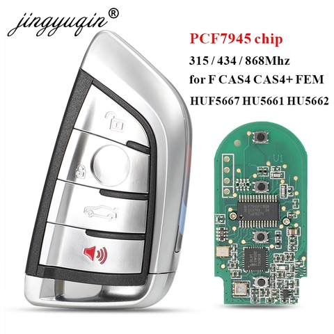 Jingyuqin-llave inteligente para control remoto de coche, entrada sin llave para BMW 3, 5, 7, F Series EM/CAS4/CAS4 + HUF5663 HU5661 HU5662 315/433/868Mhz PCF7945P ► Foto 1/5