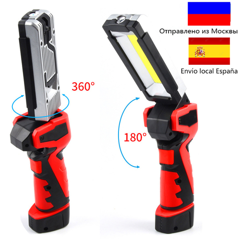 Profesión Dual 360 ° bombilla COB linterna de luz de trabajo linterna USB 18650 USB recargable lámpara linterna coche de emergencia de luz intermitente ► Foto 1/6