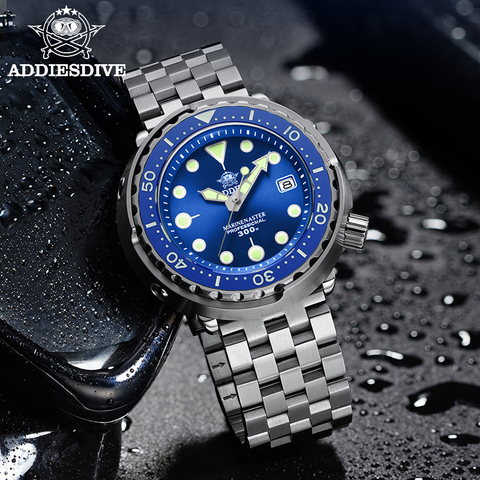 Reloj de buceo automático para hombre, reloj de buceo mecánico de acero inoxidable con cristal de zafiro NH35, reloj de pulsera mecánico de atún, 300m ► Foto 1/6