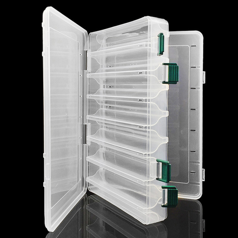Caja de almacenamiento impermeable para Señuelos de Pesca, anzuelos de doble cara de 27cm x 18cm x 5cm, 14 compartimentos ► Foto 1/6