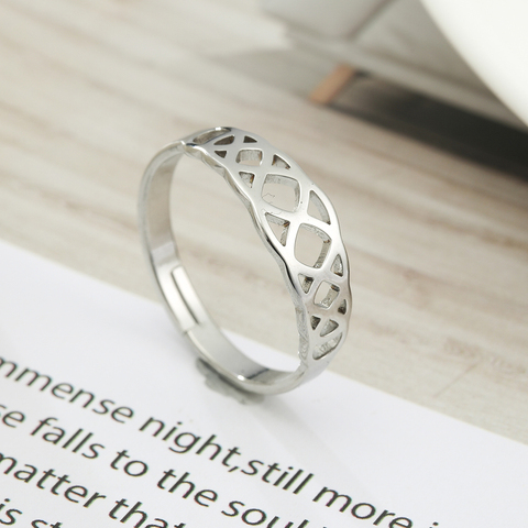 Skyrim giro infinito anillo de acero inoxidable de los hombres y las mujeres las niñas ajustable Casual dedo pareja de anillos bisutería regalo de aniversario ► Foto 1/6