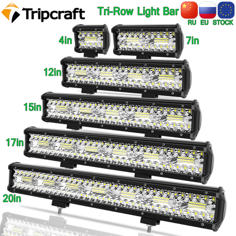 Tripcraft-Barra de luces LED de 4-28 pulgadas, 3 filas, haz combinado, para coche, Tractor, barco, todoterreno, camión, SUV, ATV, 12V, 24V ► Foto 1/6