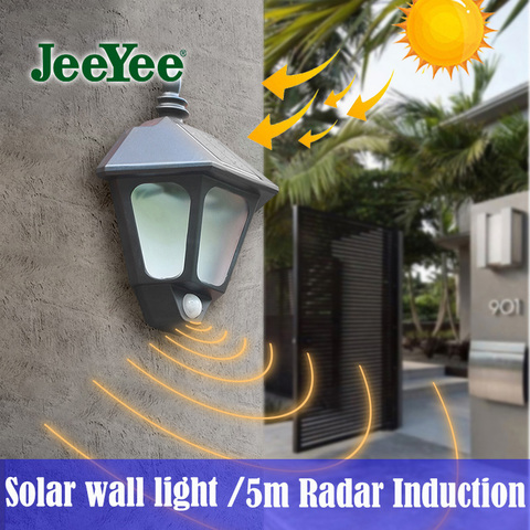Lámpara de pared de inducción para exteriores, luz Solar LED impermeable, iluminación de seguridad para paisaje de jardín, LPL269 ► Foto 1/6