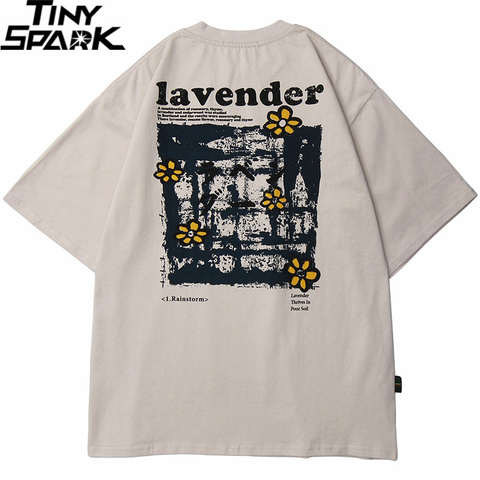 Camiseta de Hip-Hop para hombre 2022, ropa de calle Harajuku Floral, camiseta de manga corta de gran tamaño para verano, Tops sueltos de algodón, camisetas HipHop ► Foto 1/6