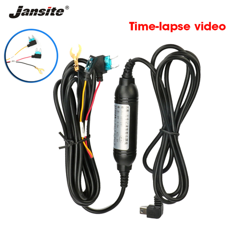 Jansite ACC fusible Cable de alimentación de alambre duro Cable Kit de cableado Mini USB 2,0 para lapso de tiempo video coche DVR cámara de salpicadero grabadoras de registro ► Foto 1/6