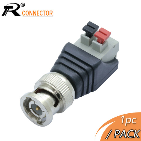 Conector R para cámara CCTV, conector macho BNC UTP Balun de vídeo conector con adaptador de Cable prensado conectado a cámara CCTV, 1 unidad ► Foto 1/6