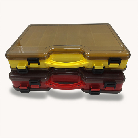 Caja de aparejos de pesca de doble cara portátil con caja de almacenamiento de aparejos de pesca de gran capacidad ajustable ► Foto 1/6