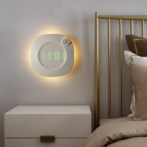 Reloj de pared con sensor de gravedad, luminosas de noche, Digital, iluminación trasera para el hogar, 3 * AAA / USB ► Foto 1/6