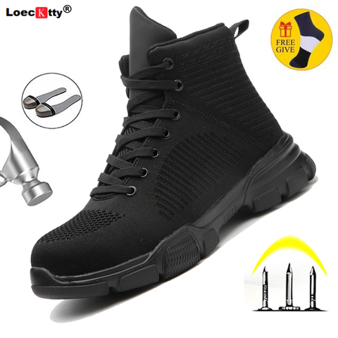 Zapatillas de trabajo de acero para hombre, calzado protector con puntera a prueba de perforaciones, antigolpes, para exteriores, envío directo ► Foto 1/6