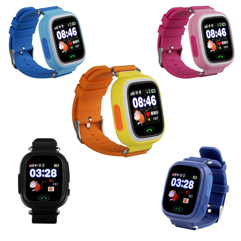 Nuevo Q90 GPS niño inteligente del teléfono del reloj de la posición de los niños reloj de 1,22 pulgadas táctil pantalla con WIFI SOS inteligente reloj para niños ► Foto 1/6