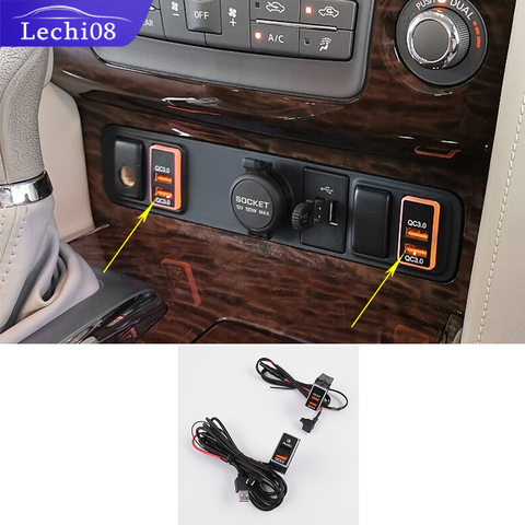 Puerto de carga rápida Usb para nissan y62 patrol nissan patrol y62 accesorios interiores y62 2016 U enchufe de disco ► Foto 1/6