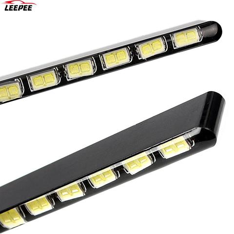 Tira de luces Led de estilo SMD 7030 para coche, 12 Led, 2 uds., luz diurna antiniebla DRL para coche, luces de circulación diurna de aluminio ► Foto 1/6