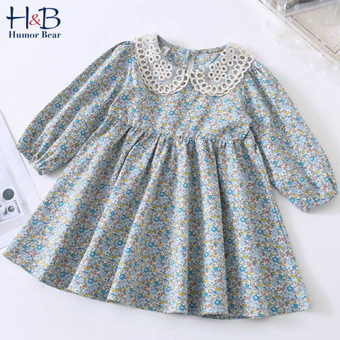 Humor Bear-vestido Floral para niñas, ropa de fiesta de manga larga con cuello de encaje de otoño y primavera 2022 ► Foto 1/6