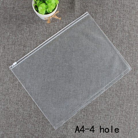 10 Uds A4 4-agujero B5 9-agujero con cierre de cremallera de PVC transparente Loose-leaf de documento bolsa de la cremallera de productos resellables Conc ► Foto 1/1