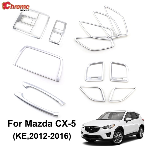 Manija de puerta Interior cromada para coche, cubierta de ventilación de aire con reposabrazos, decoración de embellecedor, para Mazda CX-5 CX5 KE 2012 2013 2014 2015 2016 ► Foto 1/6