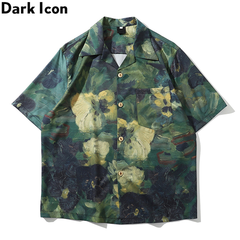 Dark Icon-camisa hawaiana estampada por completo para hombre, camisa de calle de verano, 2022 ► Foto 1/6