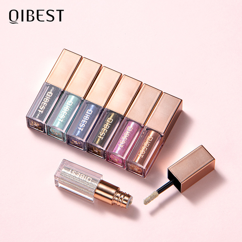 QIBEST-lápiz de sombra de ojos, maquillaje, brillo, sombra de ojos, 15 colores, pigmento, resistente al agua, aplicador de sombra de ojos, Cosméticos líquidos brillantes ► Foto 1/6