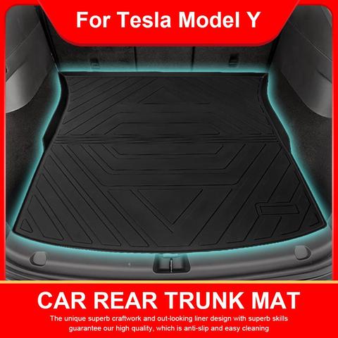 Mat tronco para Tesla modelo Y esteras para maletero coche personalizado posterior tronco de almacenamiento de carga bandeja maletero protector impermeable de Mat ► Foto 1/6