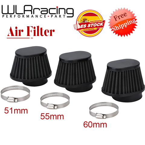 Filtro de aire para motocicleta 60mm 55mm 54mm 51mm 50mm Universal para Motor, coche, bicicleta, entrada de aire frío, filtro de cono de alto flujo, cabezal de seta ► Foto 1/6