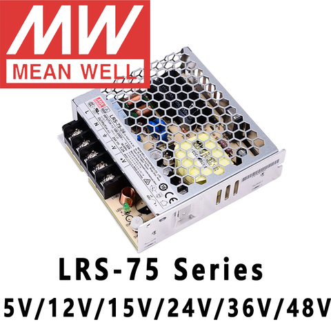 Mean Well-fuente de alimentación conmutada de una sola salida, serie LRS-75, 75W, 5A, 12A, 15A, 24A, 36A, 48A ► Foto 1/4