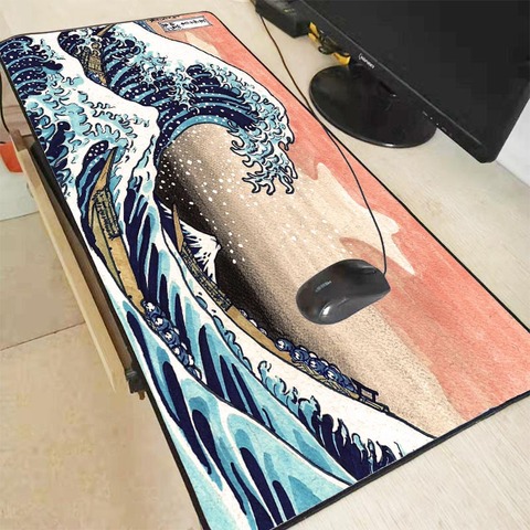 Alfombrilla de ratón XGZ Great Waves Art, 600x300, 900x400 MM, tamaño grande, para Gaming, bloqueo en los bordes, ordenador portátil, Pc, juego para jugador CSGO ► Foto 1/6