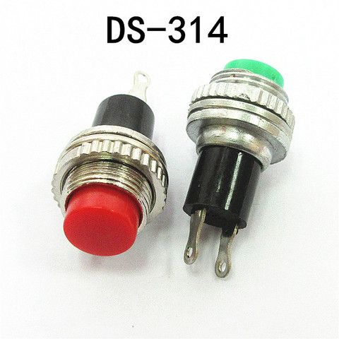 Interruptor de botón pequeño de 10MM, pulsador de punto de reinicio automático sin bloqueo de DS-314, rojo y verde, 10 Uds. ► Foto 1/4