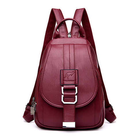 Mochila escolar de cuero para mujer, morral de hombro para chicas adolescentes, bolsa de viaje, 6 colores ► Foto 1/6