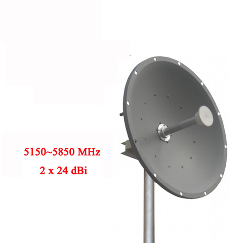 Antena parabólica Mimo, 5,8g, 24dBi, doble polarización, alta ganancia, 5150 ~ 5850MHz, para transmisión de señal remota personalizada ► Foto 1/5