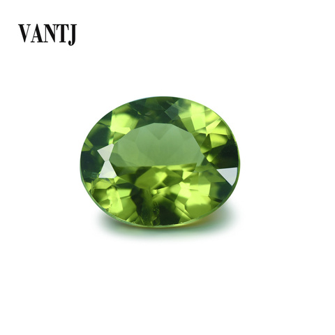 VANTJ-GEMA suelta de peridoto Natural para mujer, corte ovalado de alta calidad, joyería de oro y plata para mujer, entrega al azar ► Foto 1/6